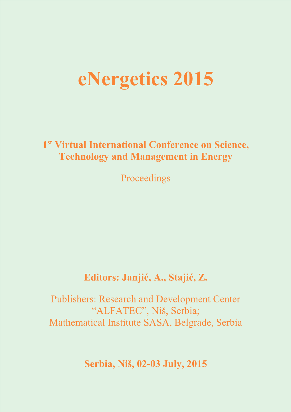 Energetics 2015