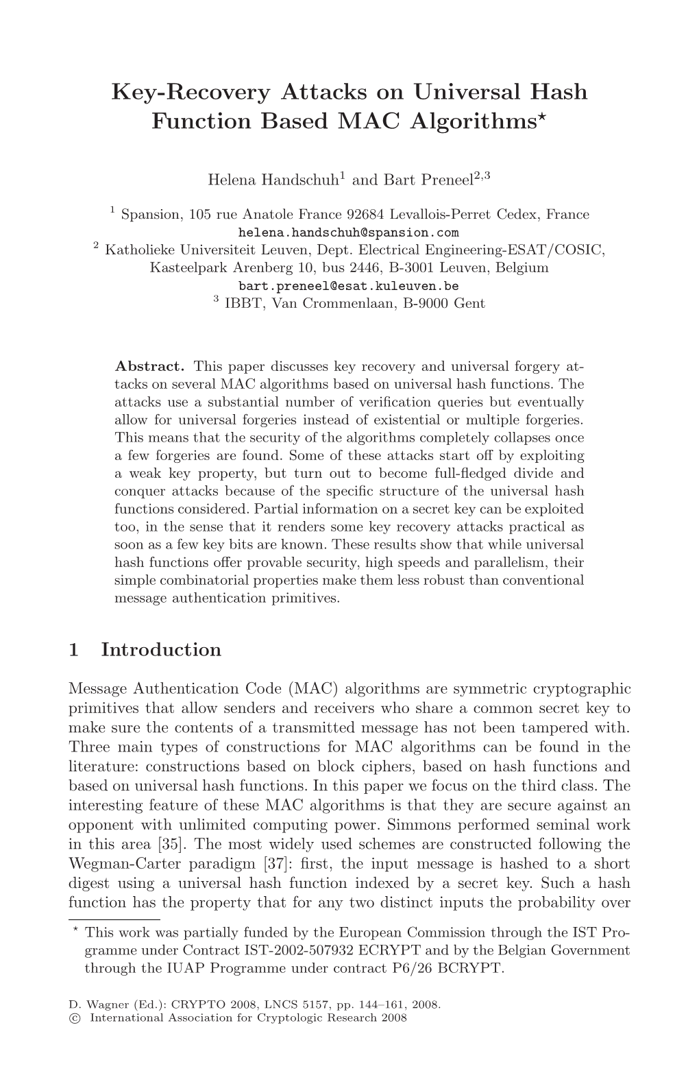 Key-Recovery Attacks on Universal Hash Function Based MAC Algorithms