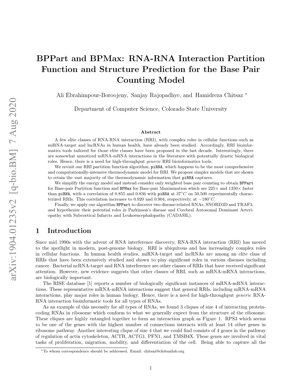 Bppart and Bpmax: RNA-RNA Interaction Partition Function and Structure Prediction for the Base Pair Counting Model