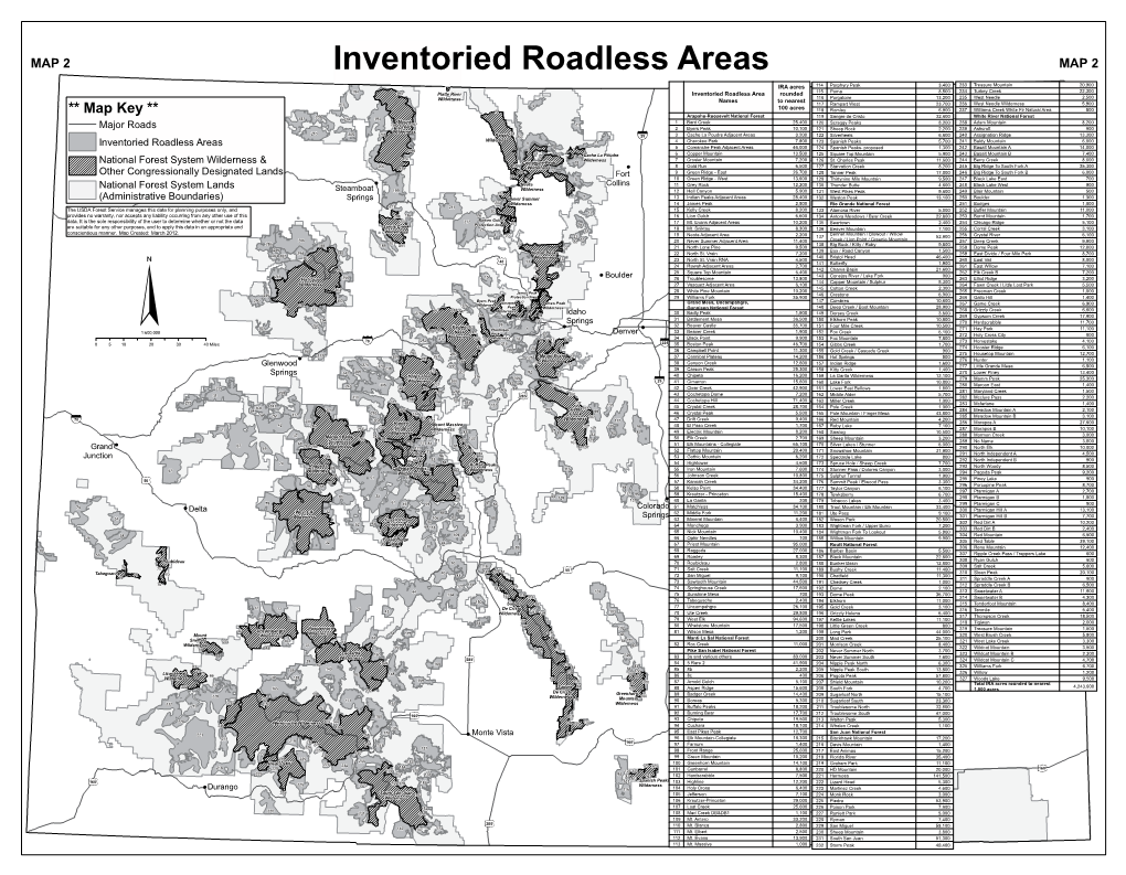 Rulemaking for Colorado Roadless Areas Map 2