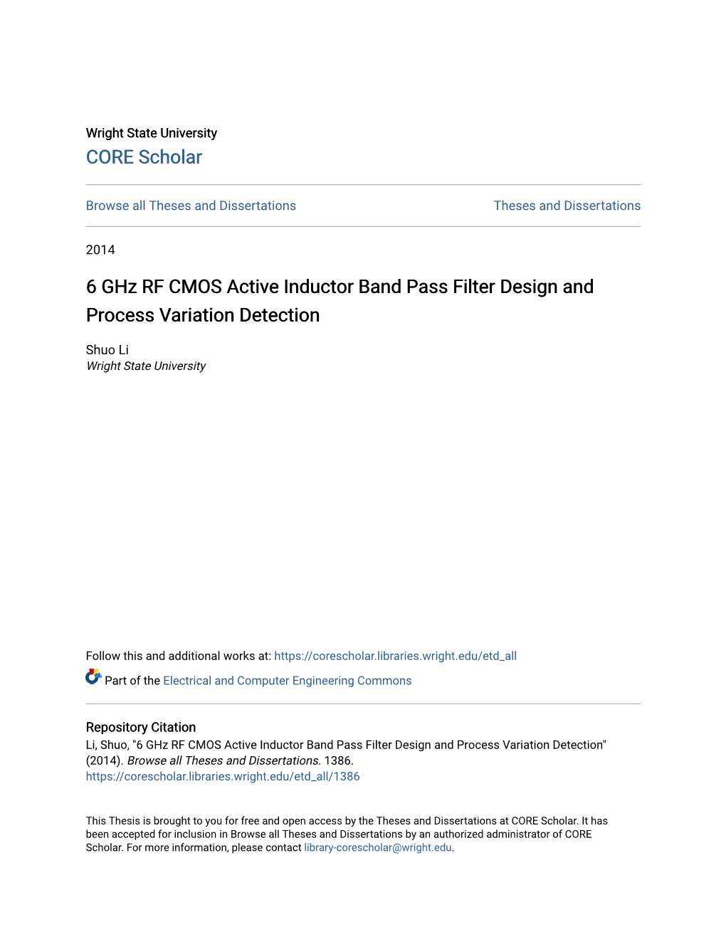 6 Ghz RF CMOS Active Inductor Band Pass Filter Design and Process Variation Detection