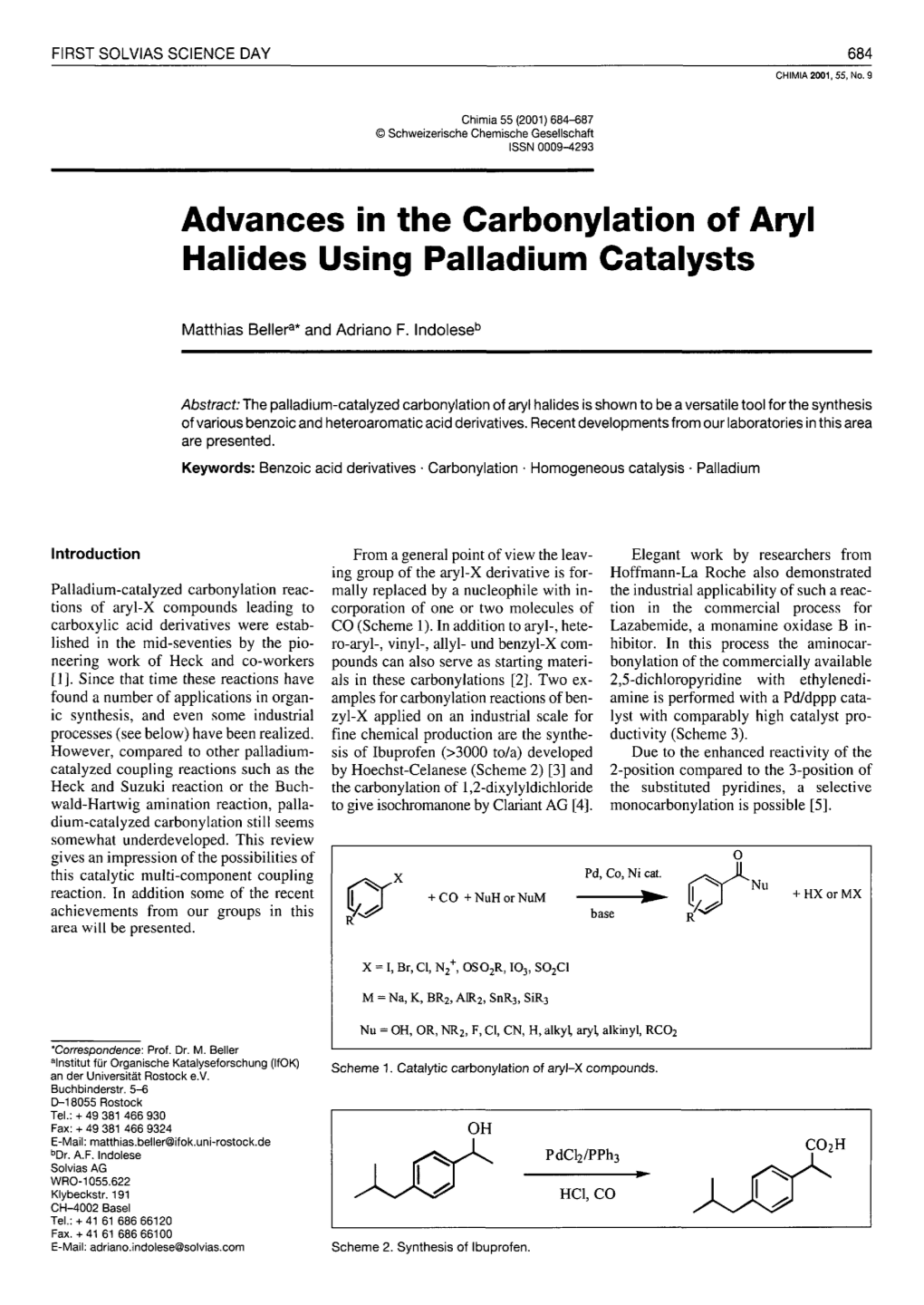 Advances in the Carbonylation of Aryl Halides Using Palladium Catalysts