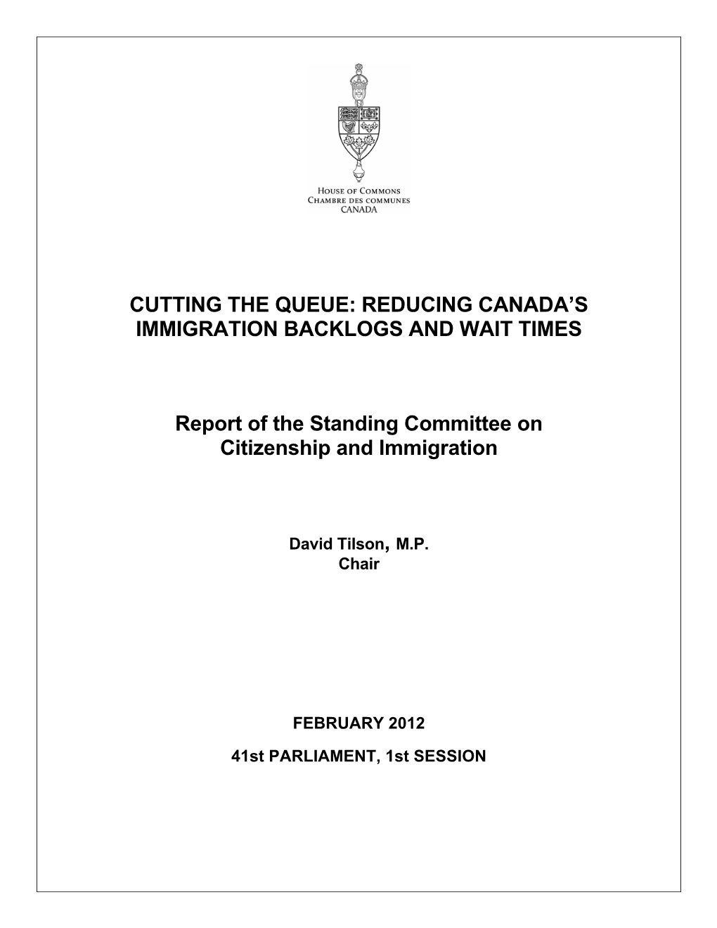 Reducing Canada's Immigration Backlogs and Wait Times