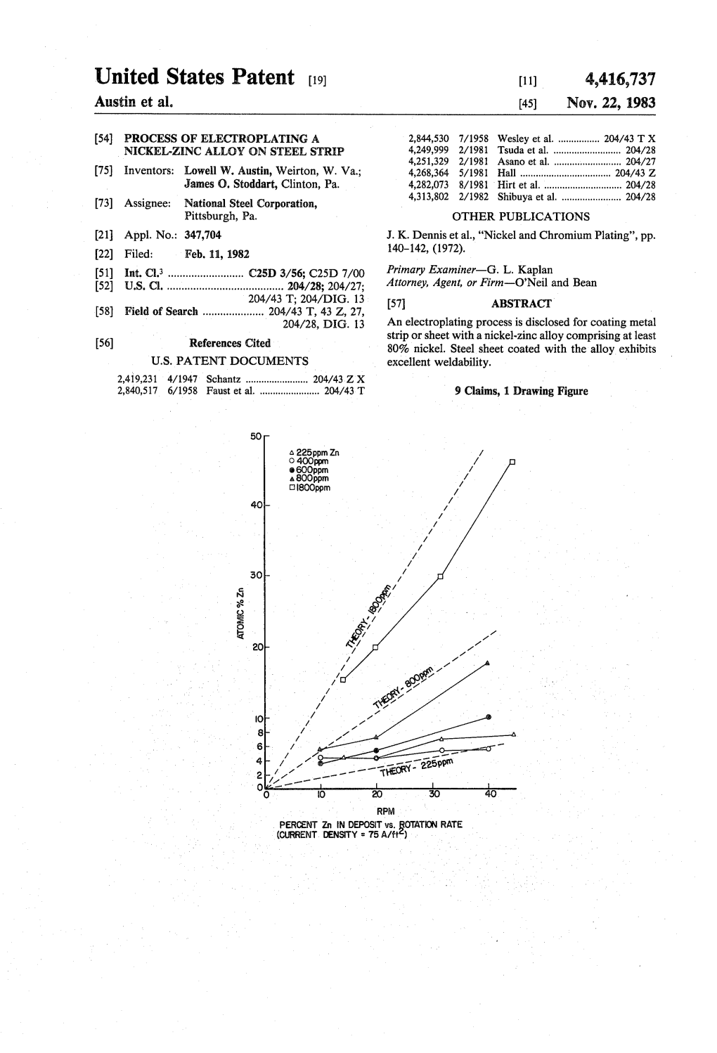 United States Patent (19) 11) 4,416,737 Austin Et Al