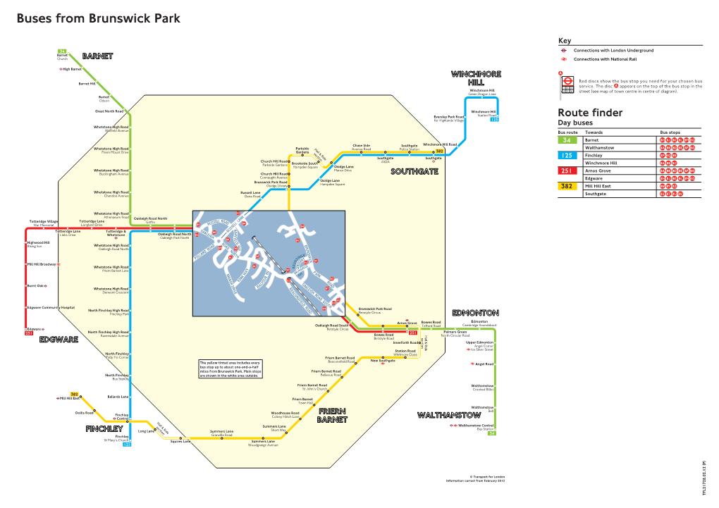 Buses from Brunswick Park