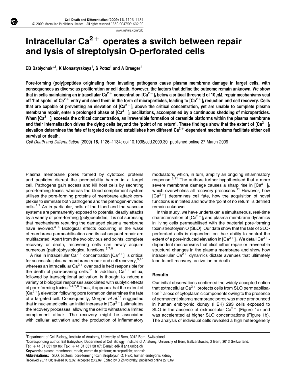 Intracellular Ca2&Plus