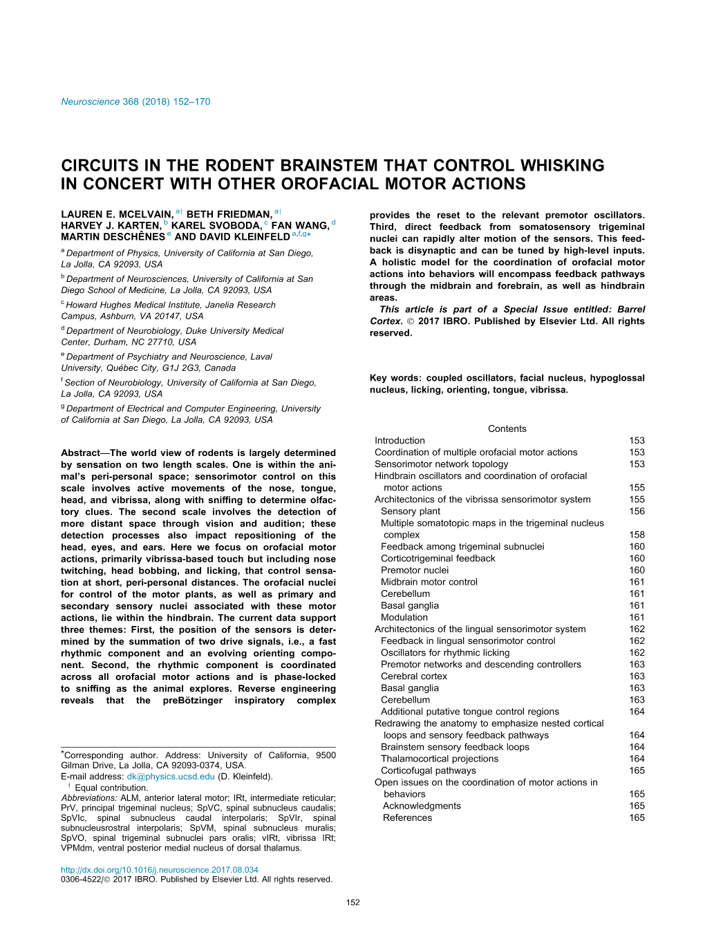 Circuits in the Rodent Brainstem That Control Whisking in Concert with Other Orofacial Motor Actions