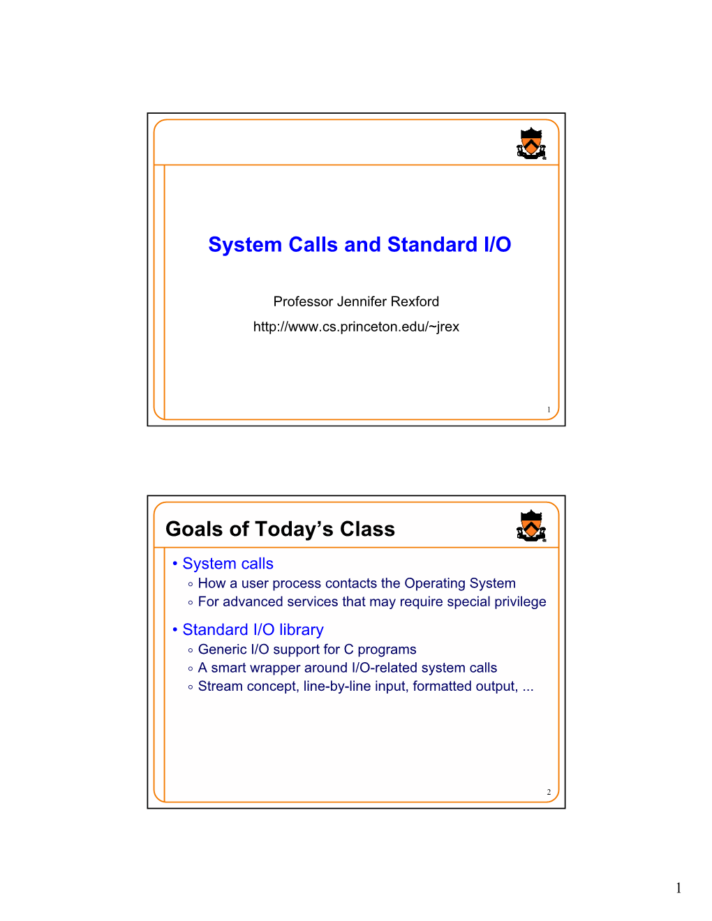 System Calls and Standard I/O