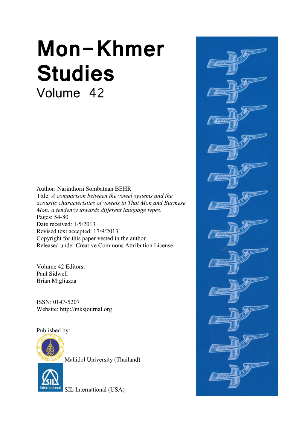 Mon-Khmer Studies