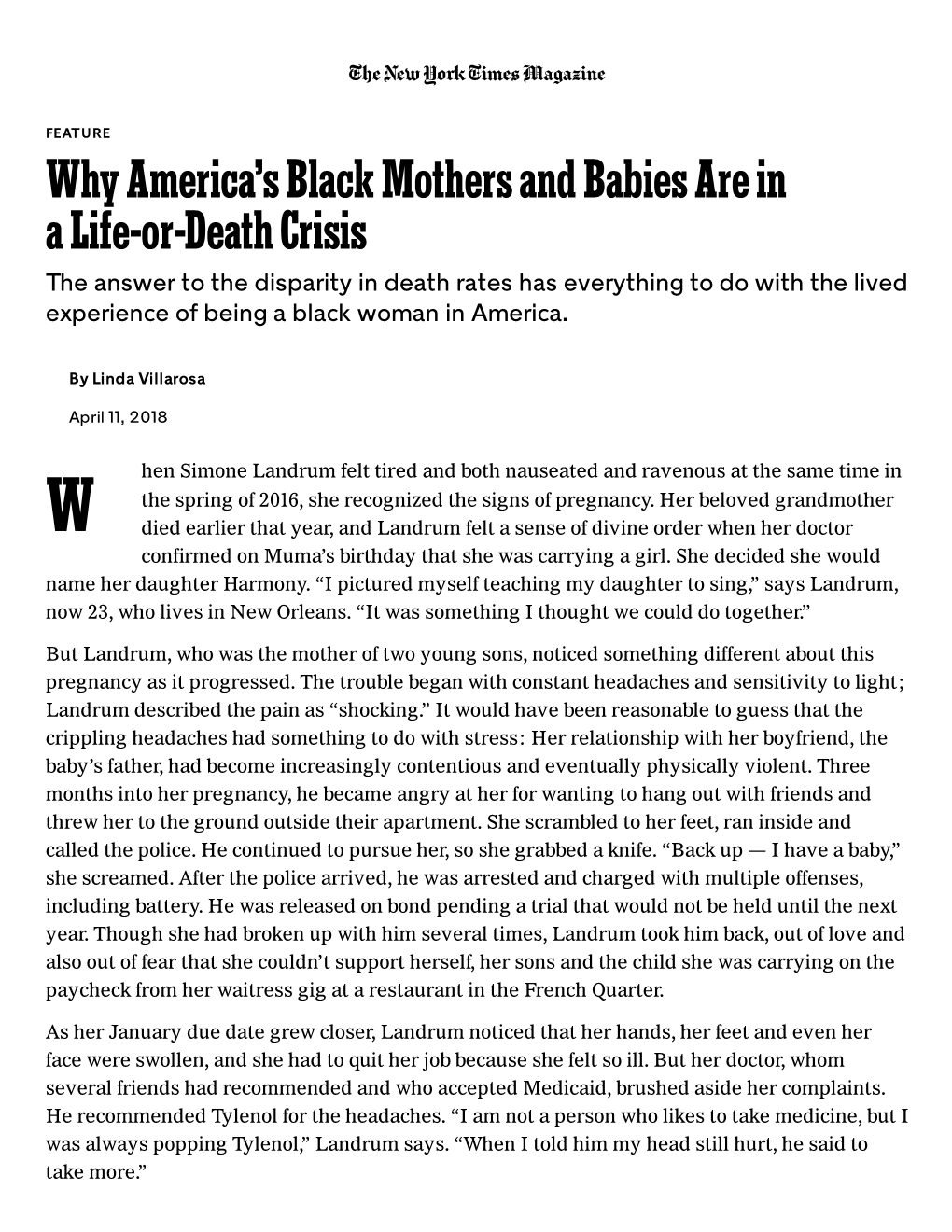 Why America's Black Mothers and Babies Are in a Life-Or-Death Crisis