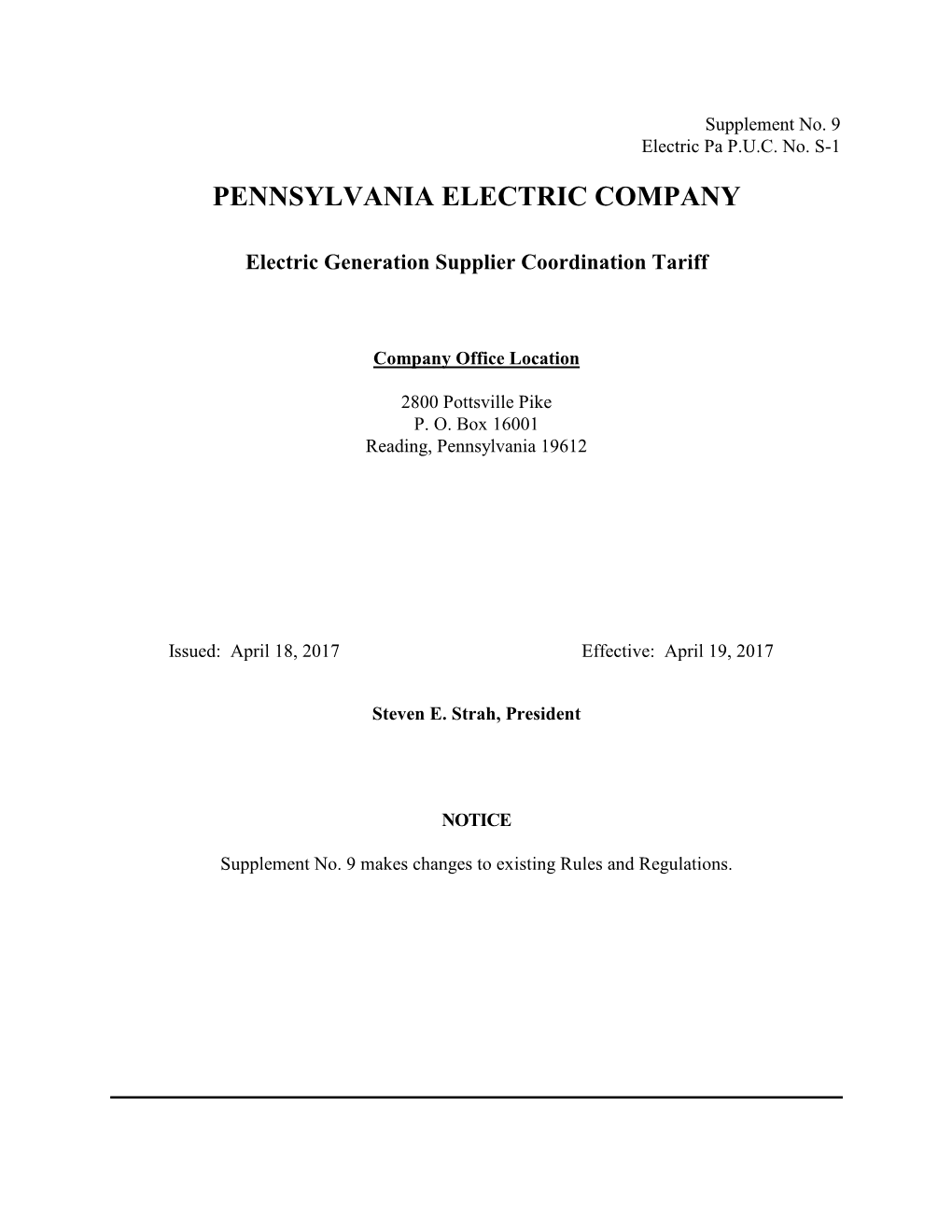 Pennsylvania Electric Company