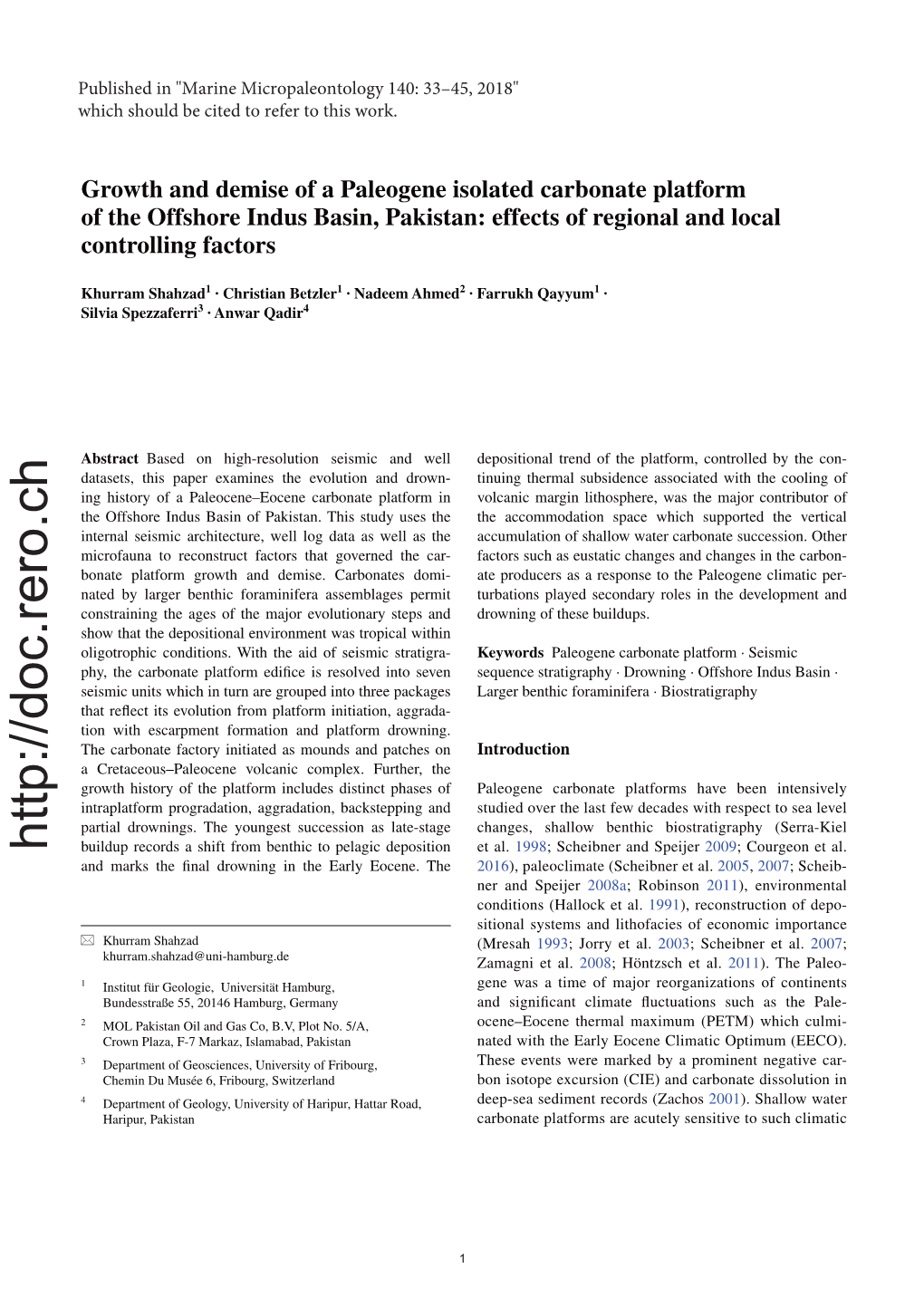 Growth and Demise of a Paleogene Isolated Carbonate Platform of the Offshore Indus Basin, Pakistan: Effects of Regional and Local Controlling Factors