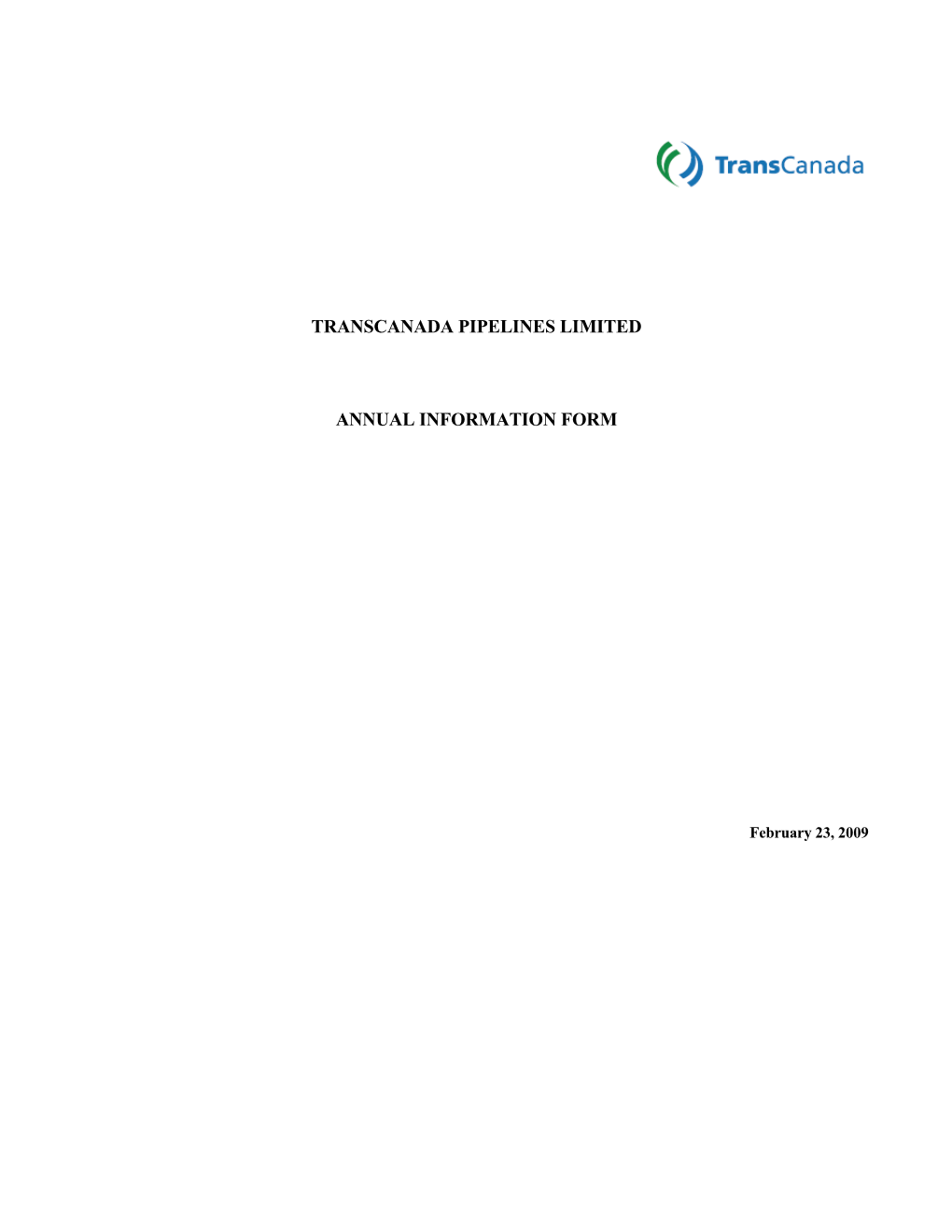 Transcanada Pipelines Limited Annual Information Form