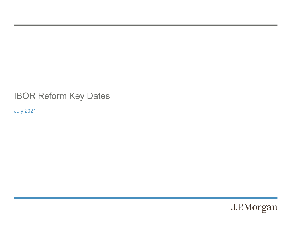 LIBOR Transition Key Dates