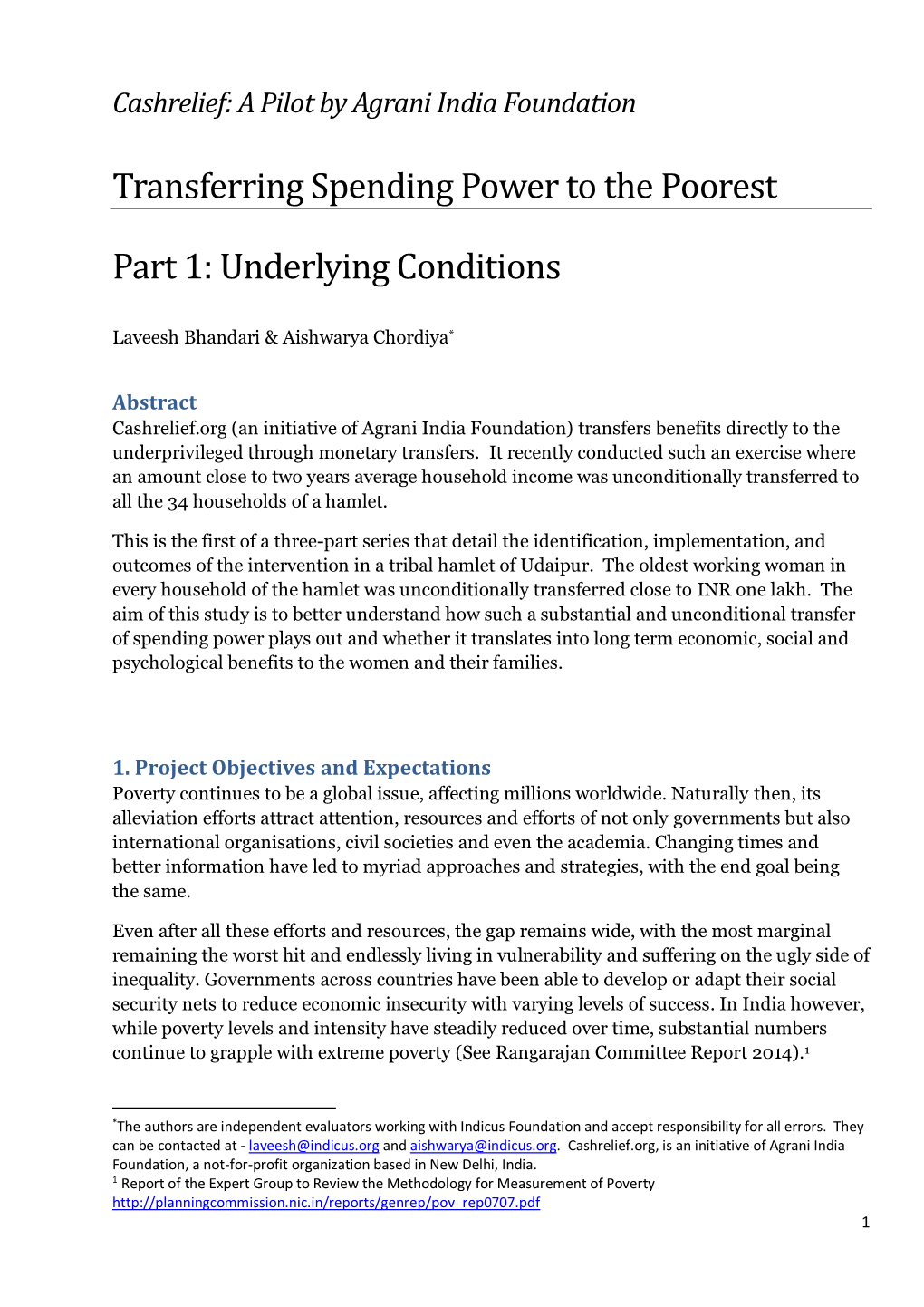 Transferring Spending Power to the Poorest Part 1