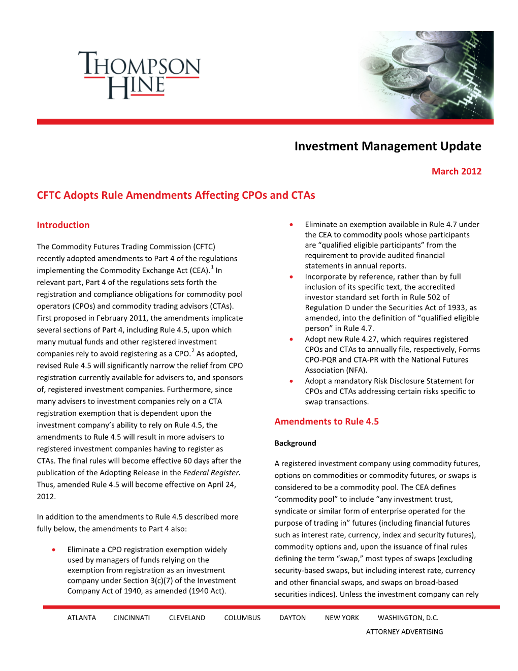 Investment Management Update