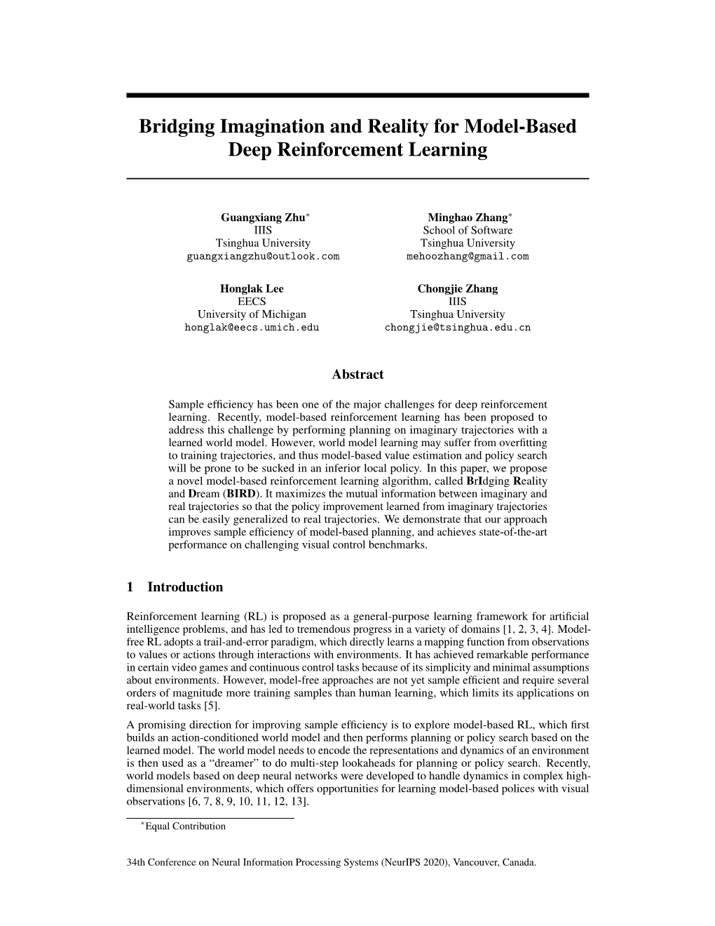 Bridging Imagination and Reality for Model-Based Deep Reinforcement Learning