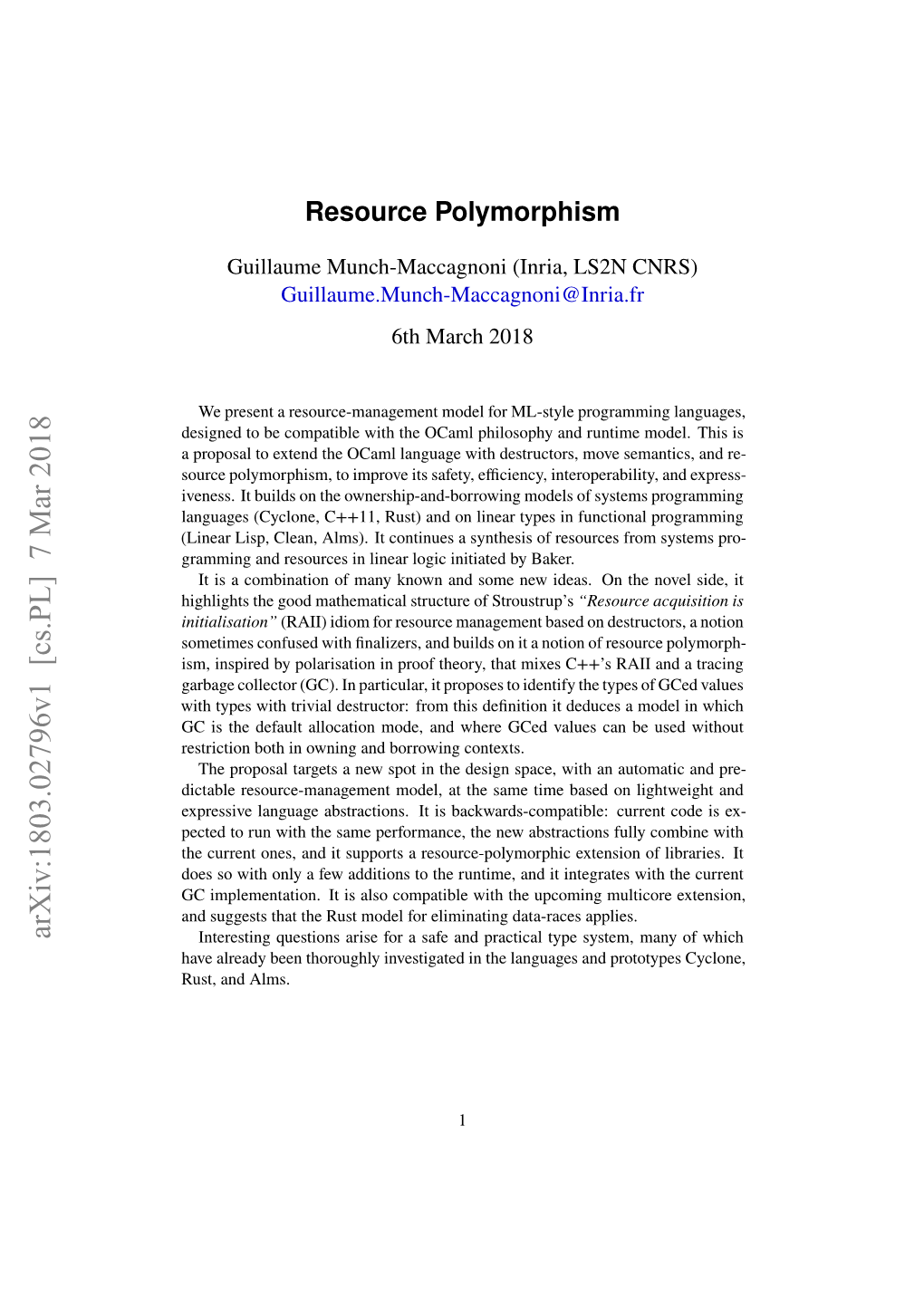 Resource Polymorphism