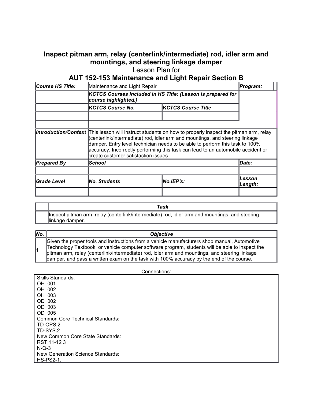 AUT 152-153 Maintenance and Light Repair Section B s1