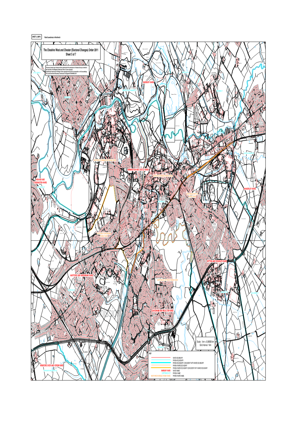 SHEET 5, MAP 5 Ward Boundaries in Northwich