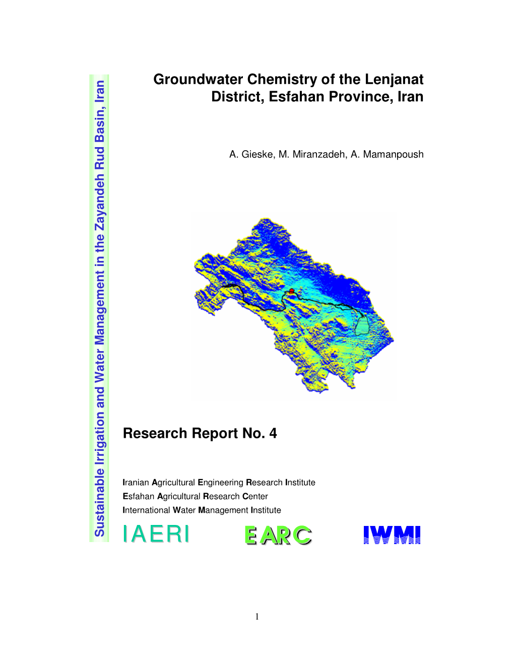 Groundwater Chemistry of the Lenjanat District, Esfahan Province, Iran