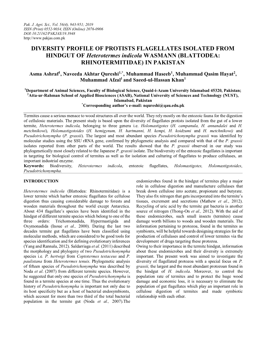 Estimation of Total Factor Productivity Growth In