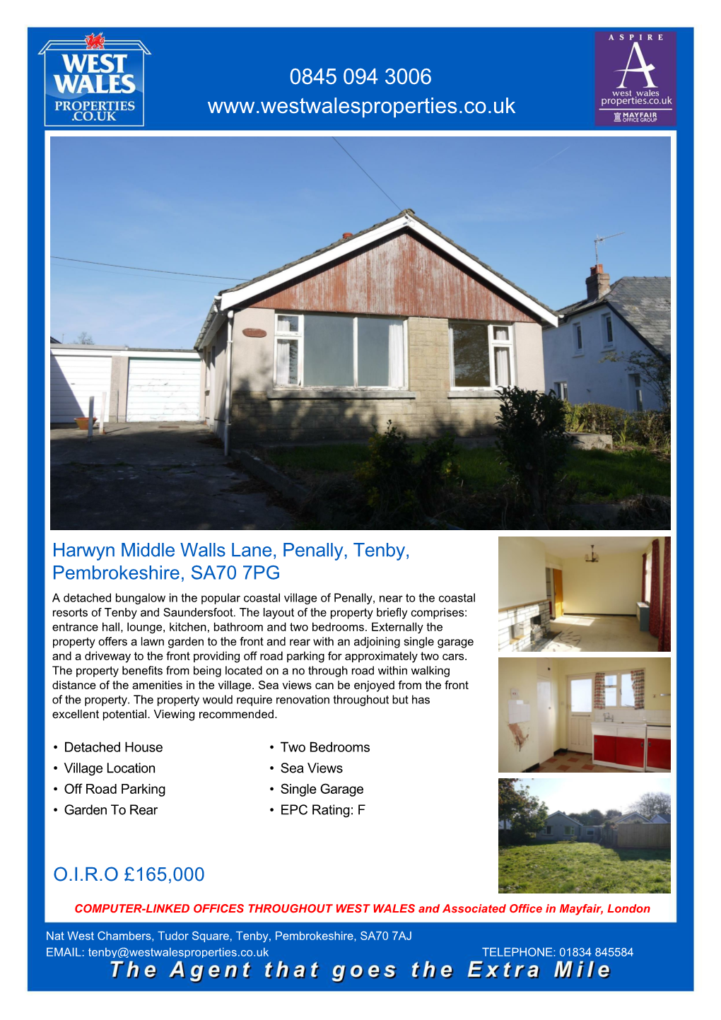 Harwyn Middle Walls Lane, Penally, Tenby, Pembrokeshire, SA70