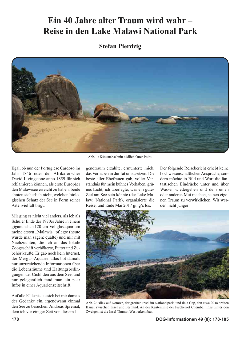 Ein 40 Jahre Alter Traum Wird Wahr – Reise in Den Lake Malawi National Park