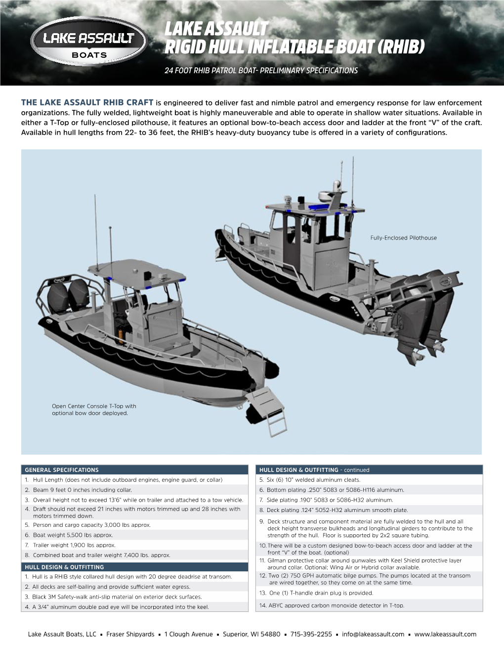 Lake Assault Rigid Hull Inflatable Boat (Rhib)