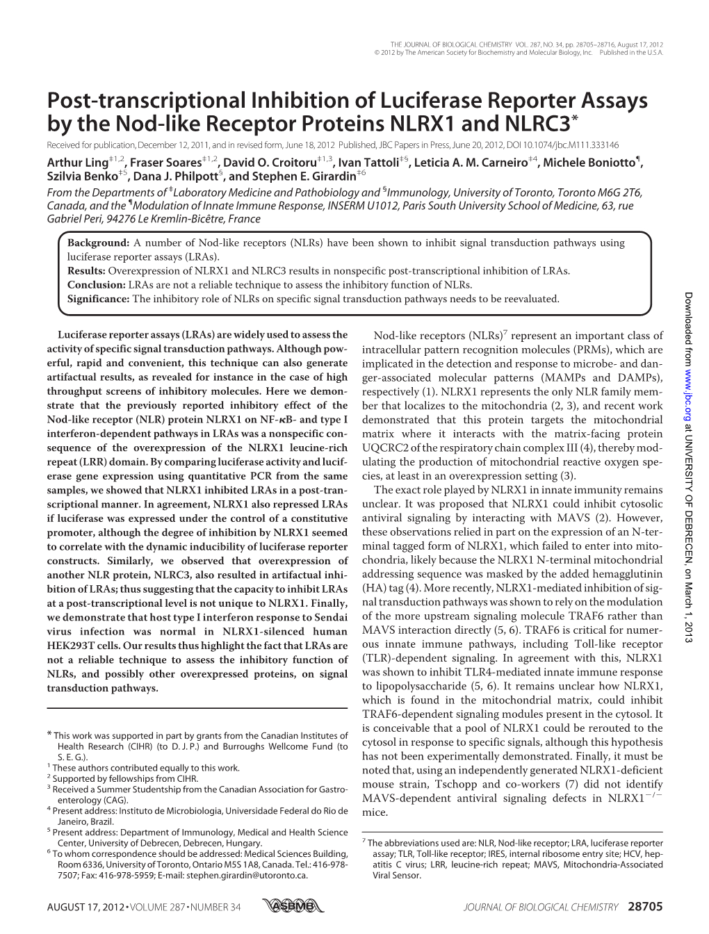 Post-Transcriptional Inhibition of Luciferase Reporter Assays