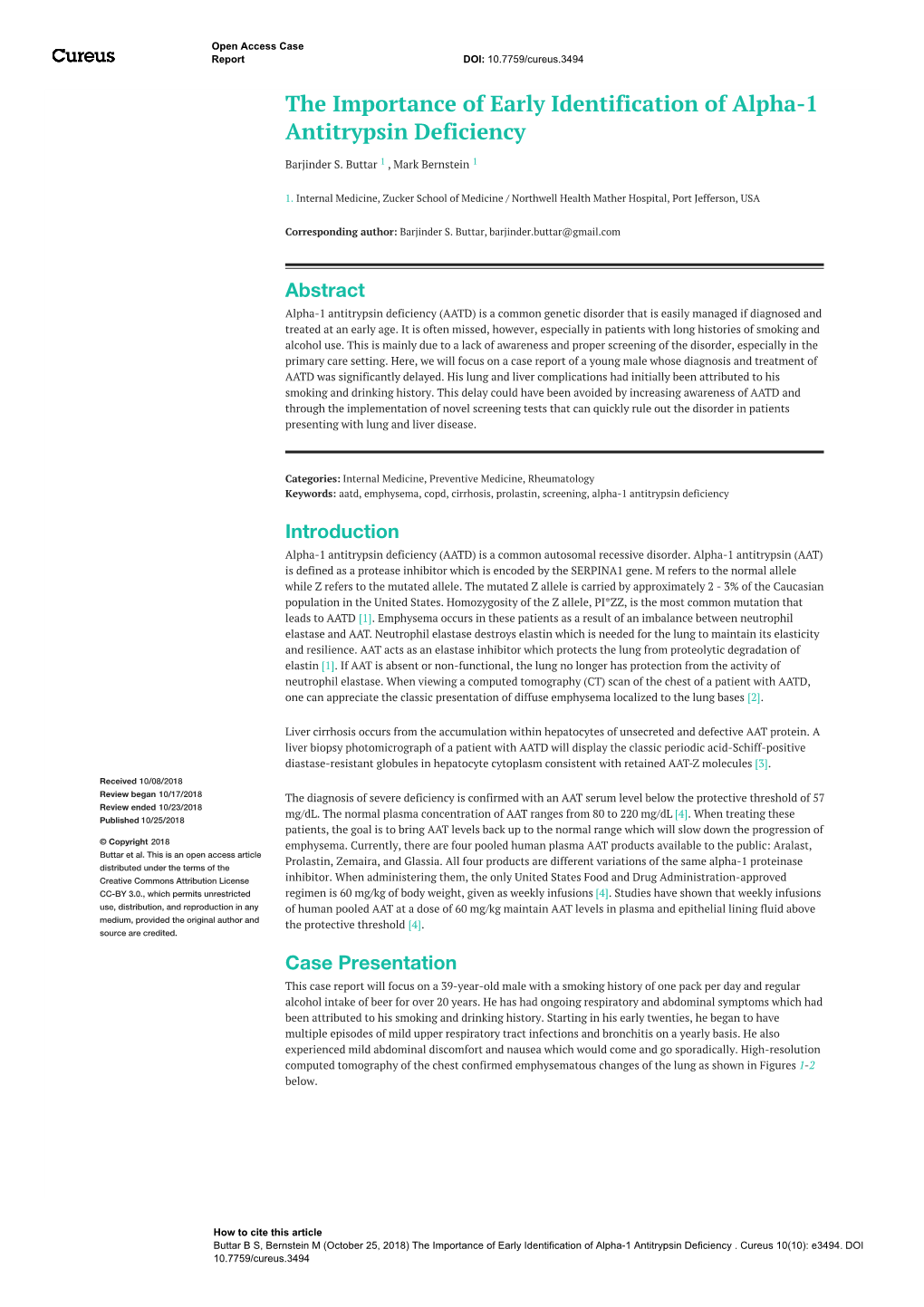 The Importance of Early Identification of Alpha-1 Antitrypsin Deficiency