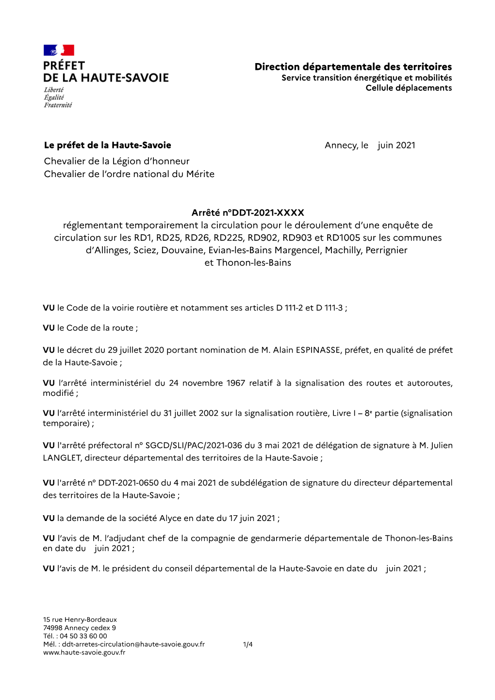 Direction Départementale Des Territoires Service Transition Énergétique Et Mobilités Cellule Déplacements