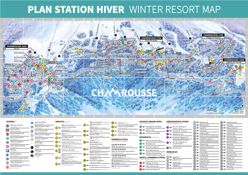 Plan Station Hiver Winter Resort Map a B C D E F G H I J K L