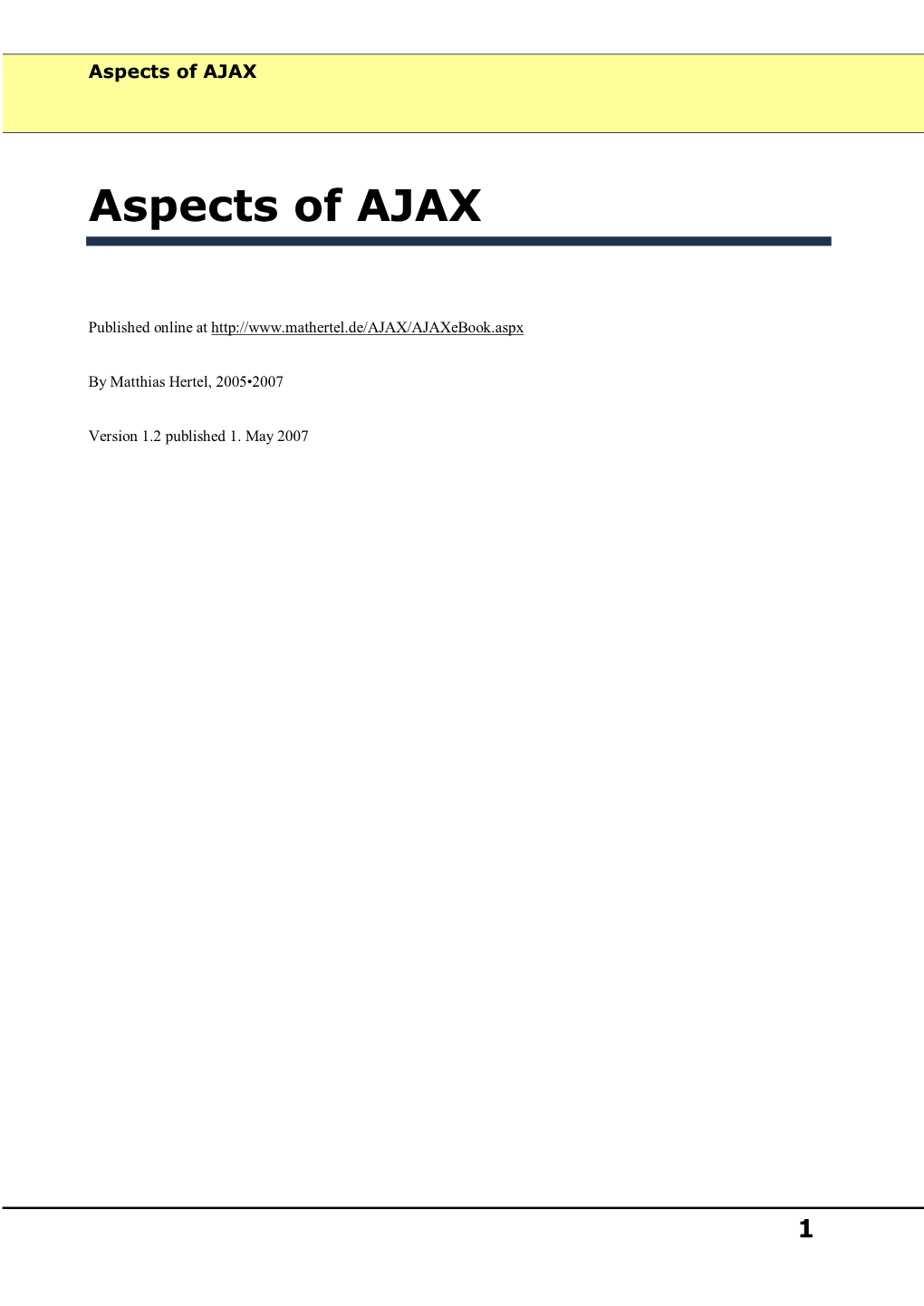 Aspects of AJAX