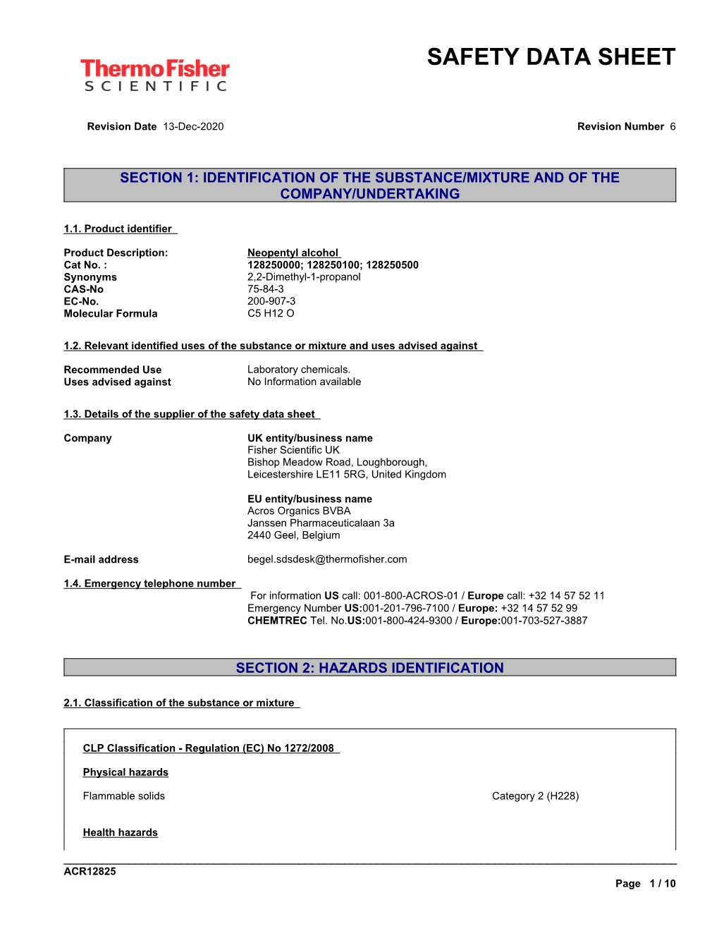 Safety Data Sheet