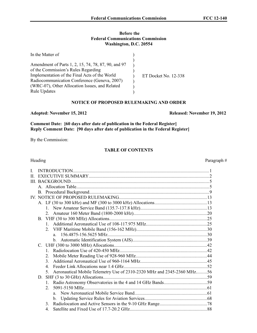 Federal Communications Commission FCC 12-140