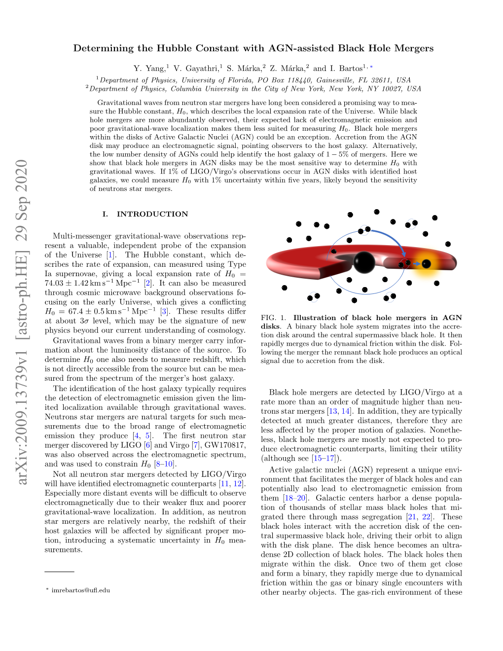 Determining the Hubble Constant with Black Hole Mergers in Active Galactic Nuclei