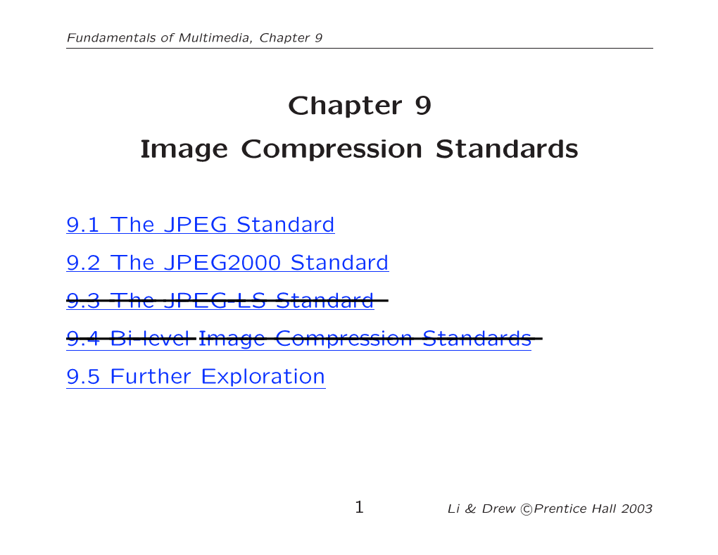 Chapter 9 Image Compression Standards