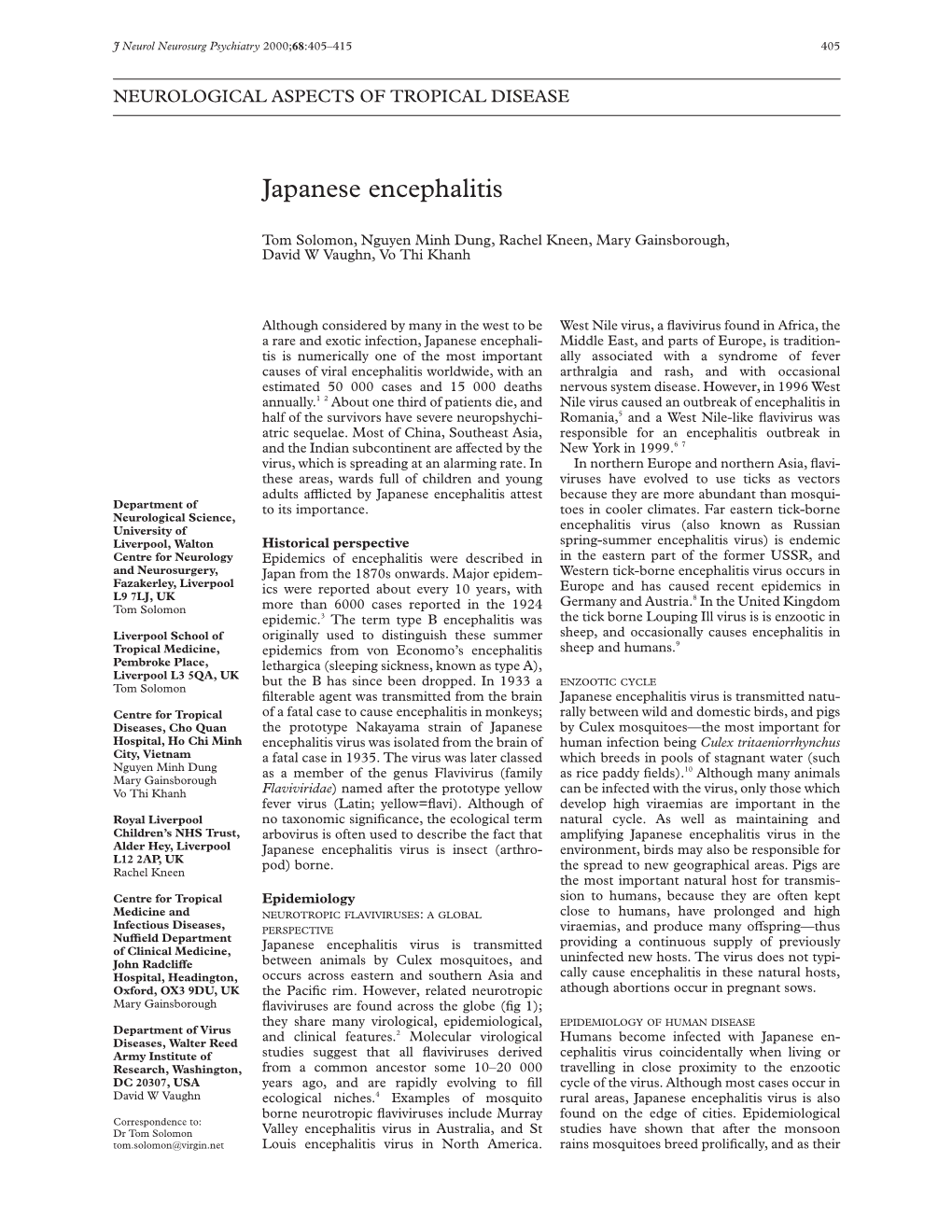 Japanese Encephalitis