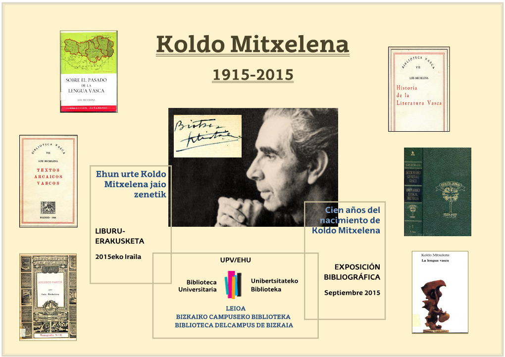 Koldo Mitxelena 1915-2015