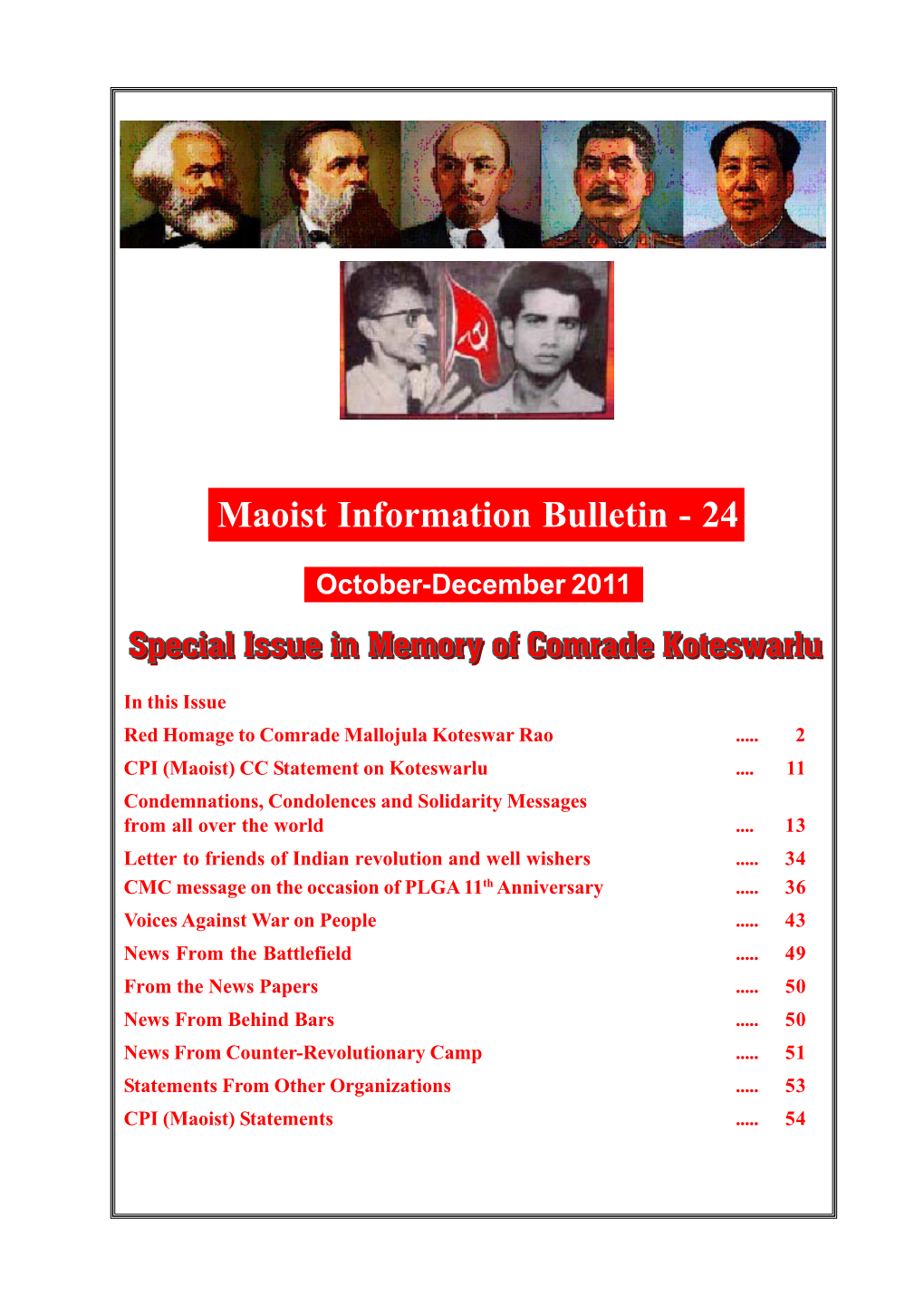 CPI(Maoist) Information Bulletin-24