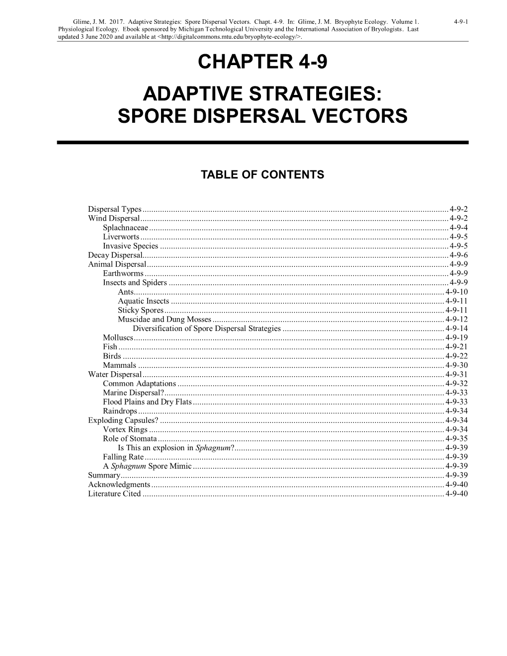 Spore Dispersal Vectors