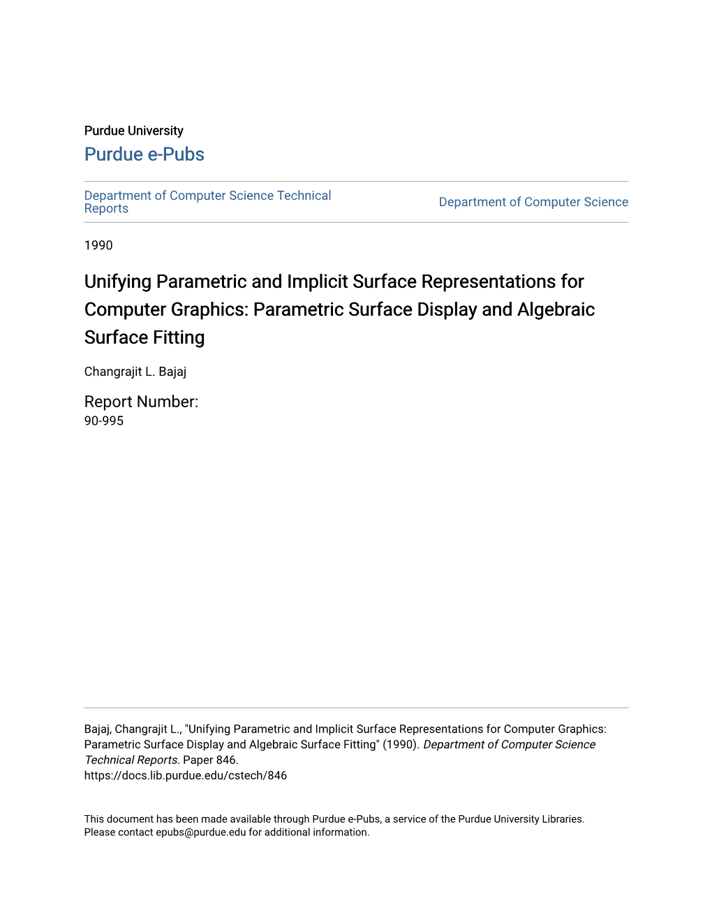 Unifying Parametric and Implicit Surface Representations for Computer Graphics: Parametric Surface Display and Algebraic Surface Fitting