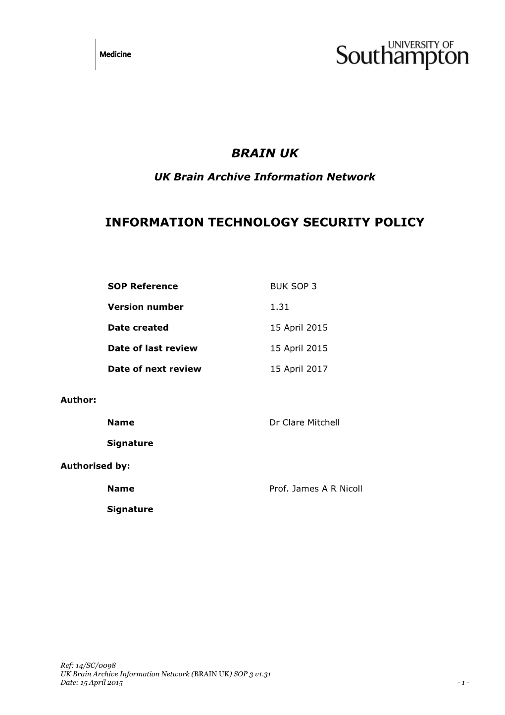 Information Technology Security Policy