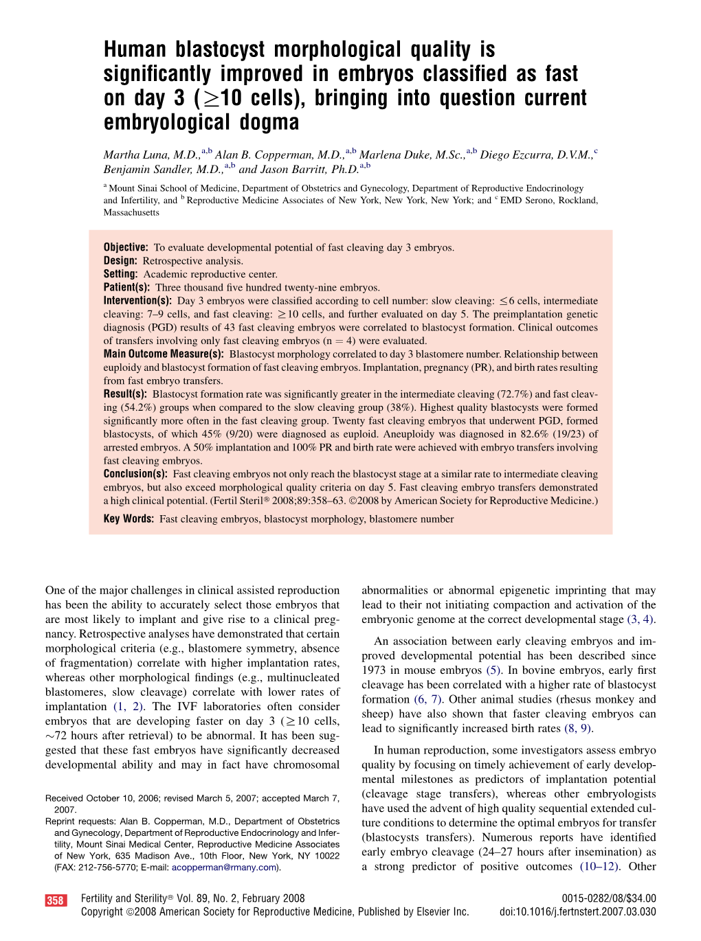 Human Blastocyst Morphological Quality Is Significantly Improved In