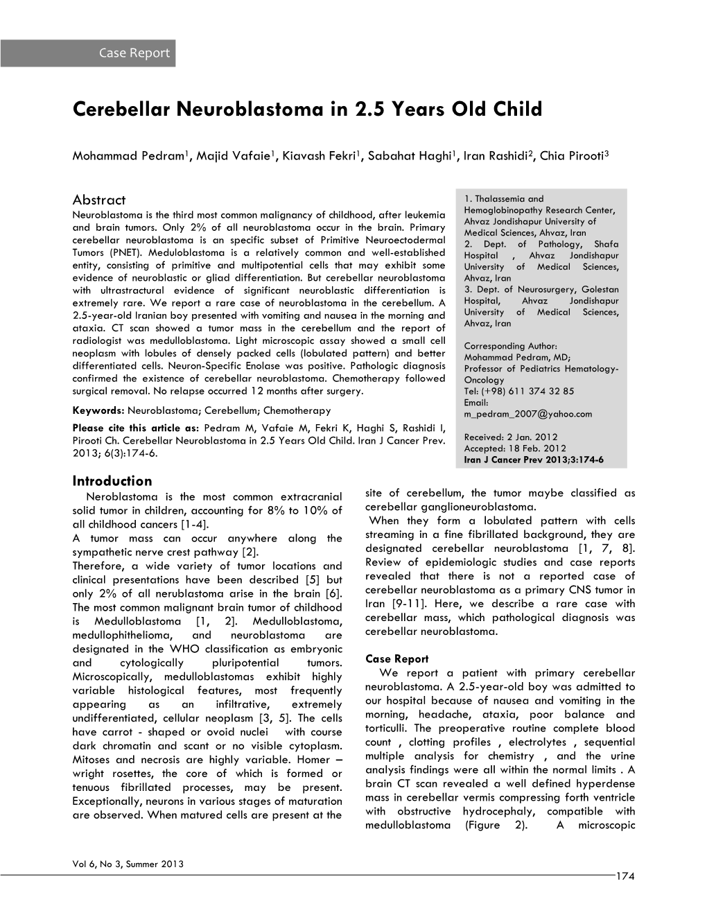 Cerebellar Neuroblastoma in 2.5 Years Old Child