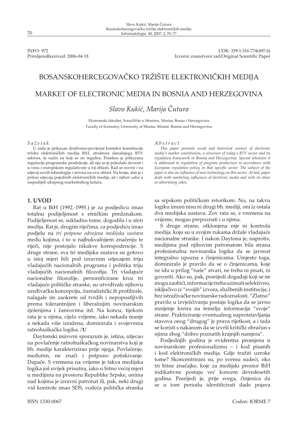 Bosanskohercegovačko Tržište Elektroničkih Medija