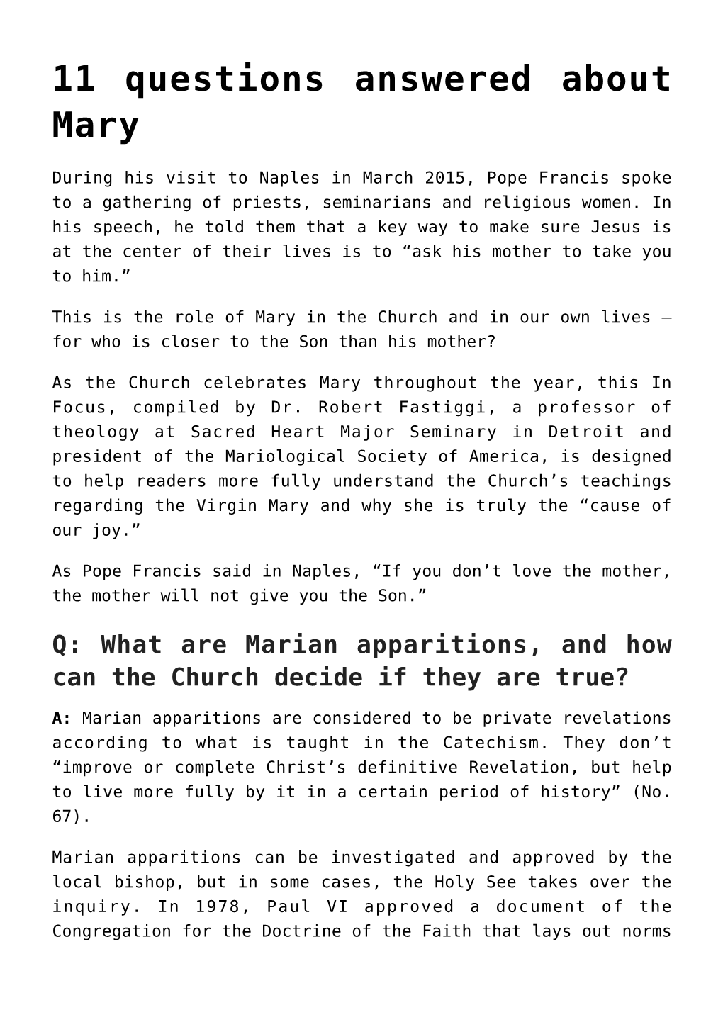 11 Questions Answered About Mary