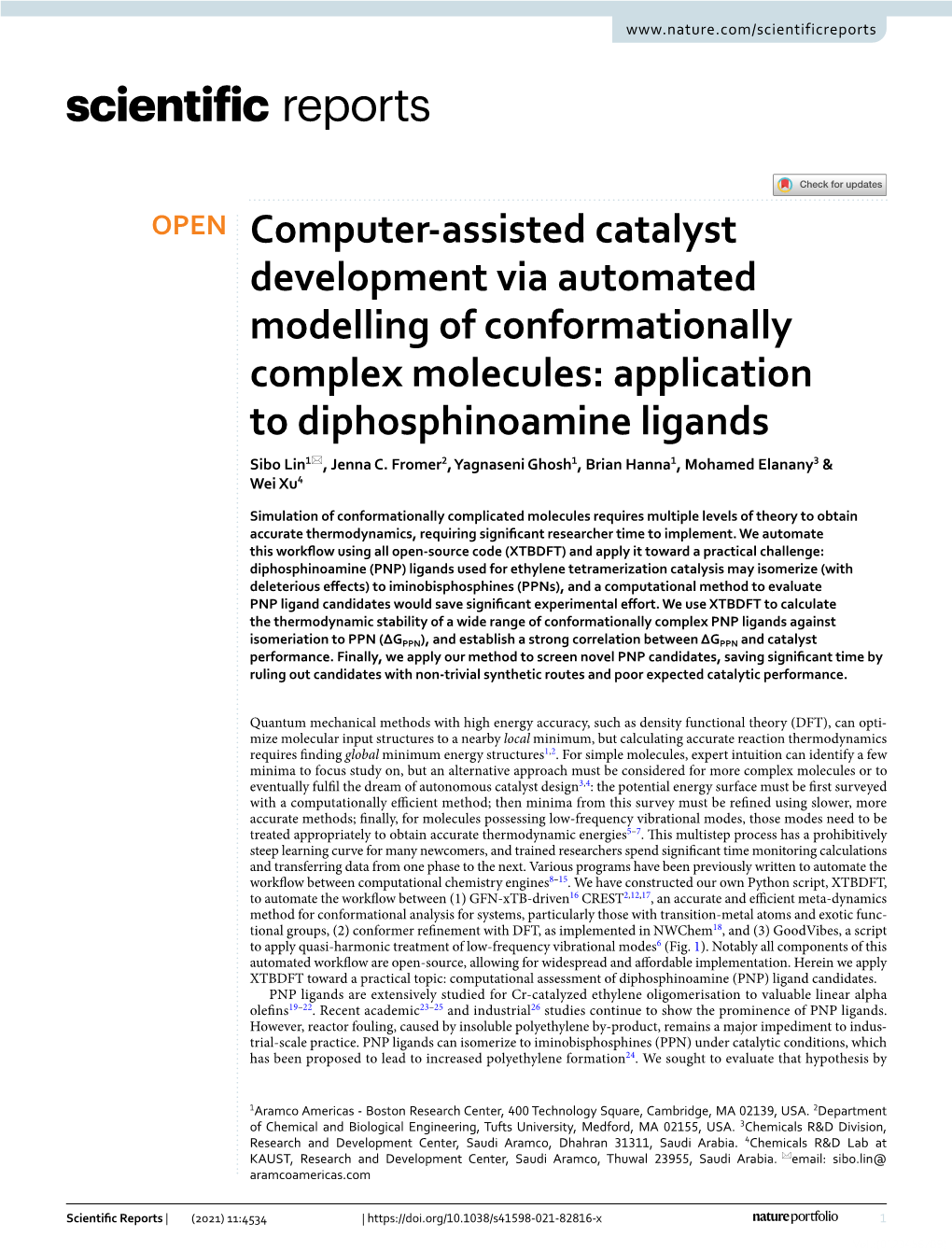 Computer-Assisted Catalyst Development Via Automated Modelling of Conformationally Complex Molecules