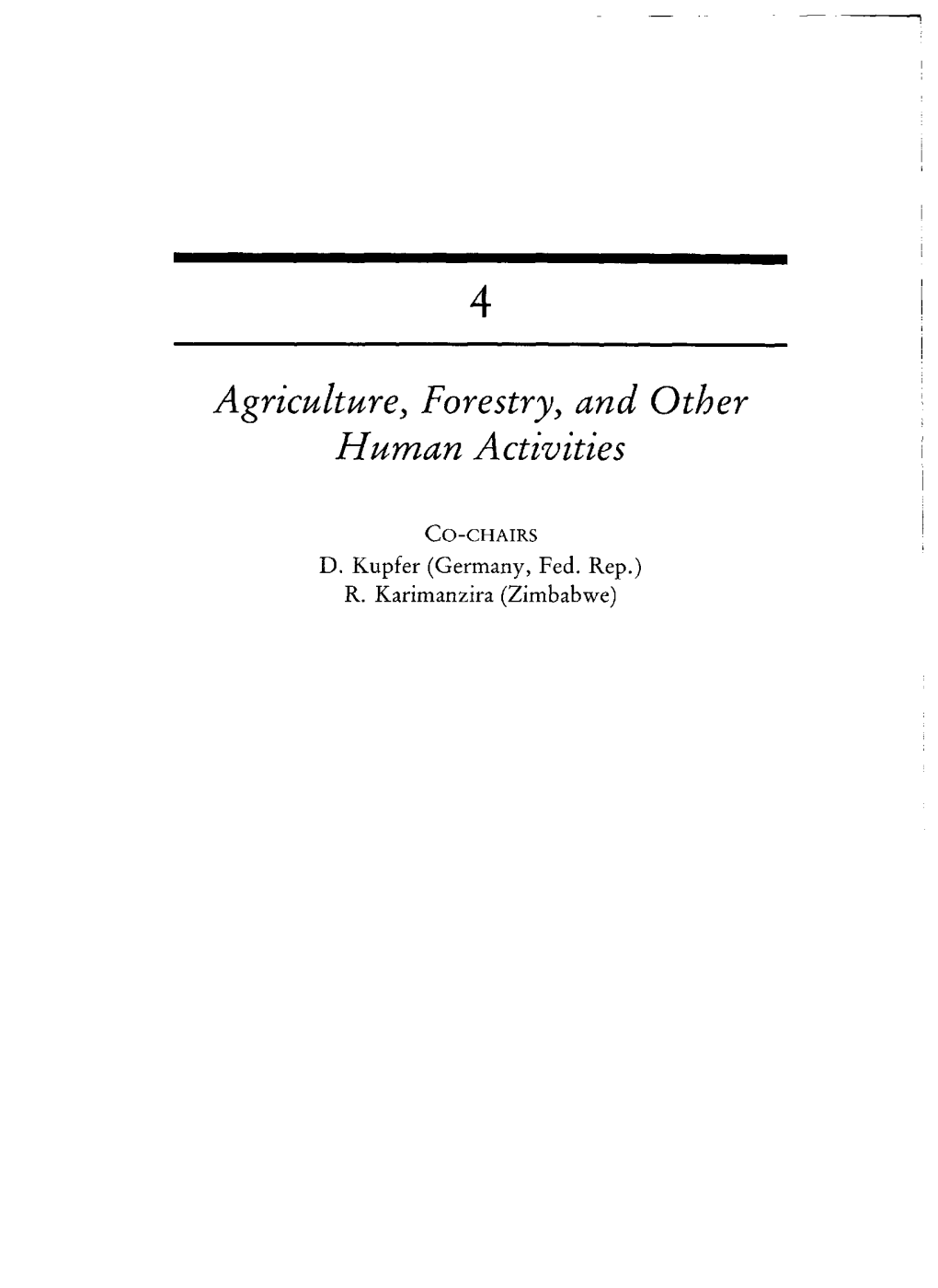 Agriculture, Forestry, and Other Human Activities